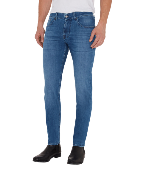 Slimmy Tapered Luxe Performance Jeans - Mid Blue