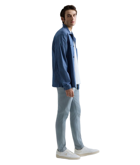 Zeumar Slim Fit Trousers - Pewter Blue