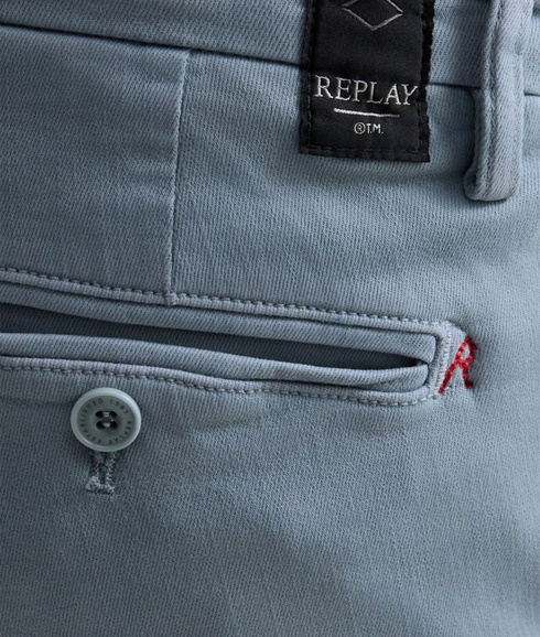 Zeumar Slim Fit Trousers - Pewter Blue