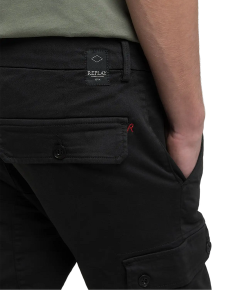Jaan Slim-Fit Cargo Jeans - Black