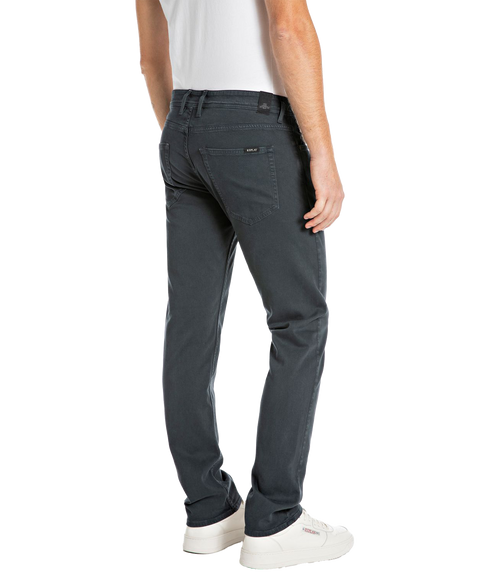 Straight Fit Satin Trousers - Blue