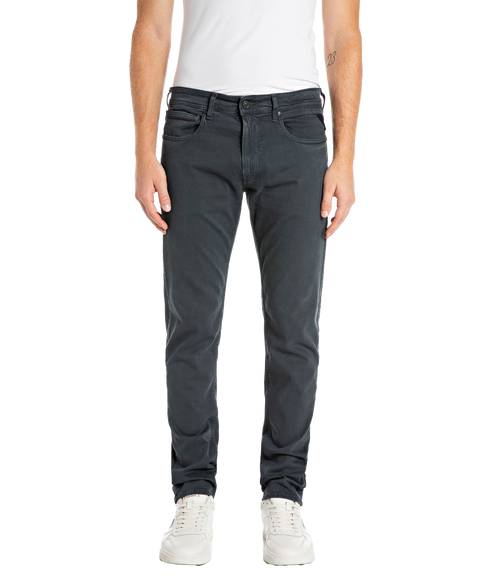 Straight Fit Satin Trousers - Blue