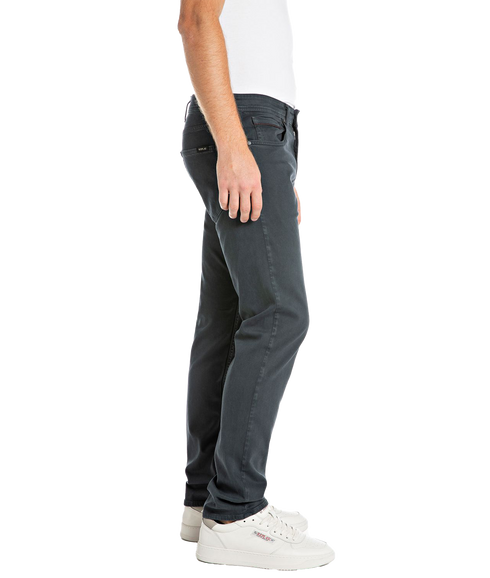 Straight Fit Satin Trousers - Blue