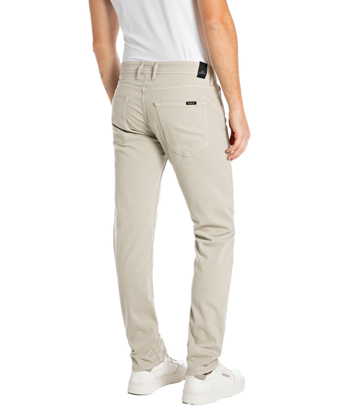 Straight Fit Satin Trousers - Beige