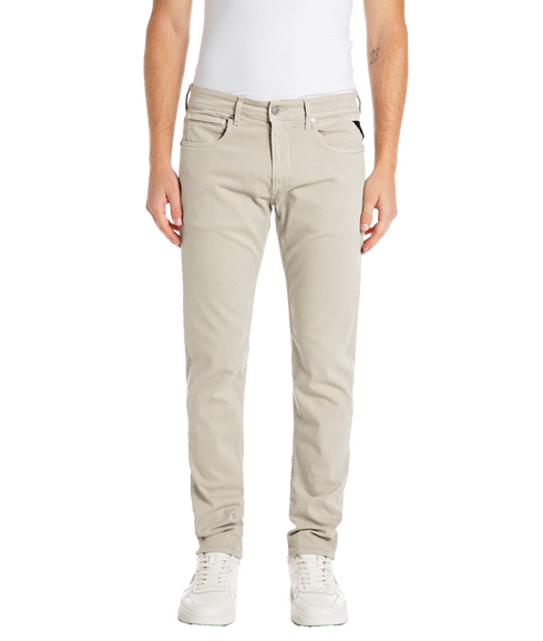 Straight Fit Satin Trousers - Beige