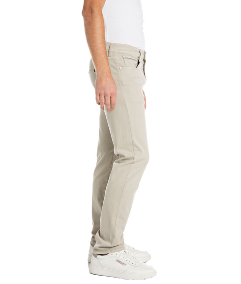 Straight Fit Satin Trousers - Beige