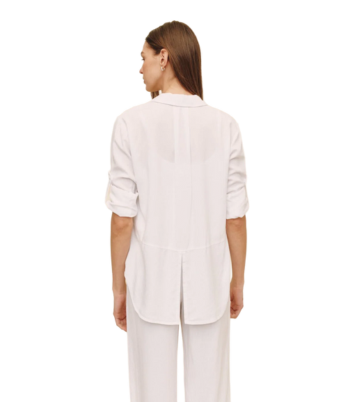 Split Back Button Down - White
