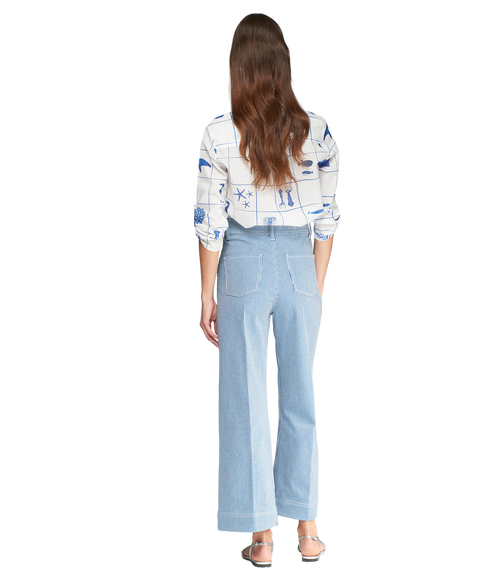 Noa Trousers - Denim Rayas