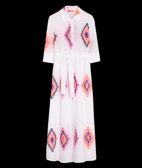 Natalia Dress - Embroidery Ikat