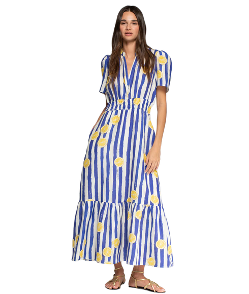 Stripe Lemon Dress - Blue