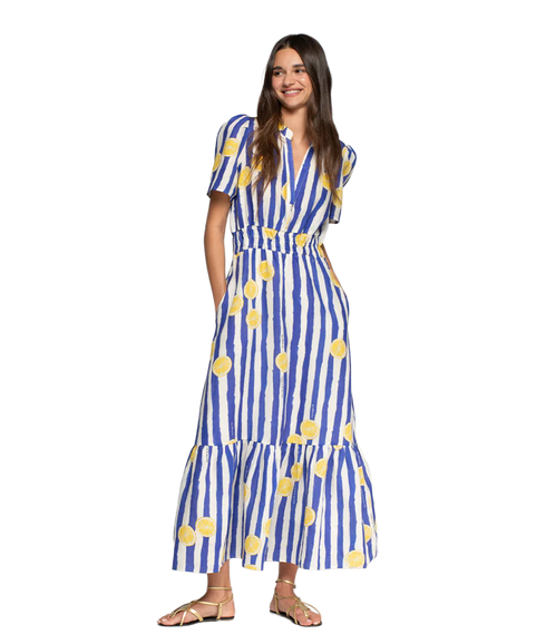 Stripe Lemon Dress - Blue