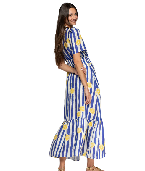 Stripe Lemon Dress - Blue