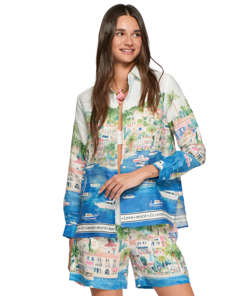 Puerto Banus Print Shirt - Blue