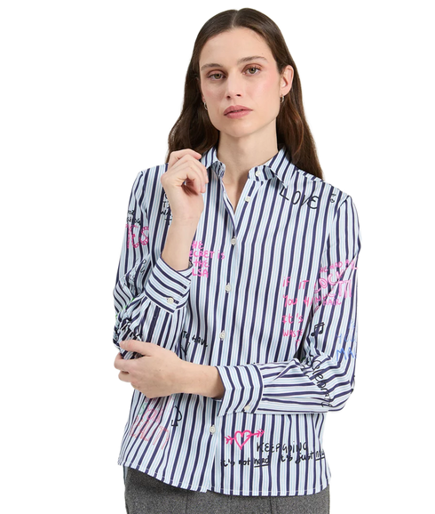 Striped Shirt - Navy/White