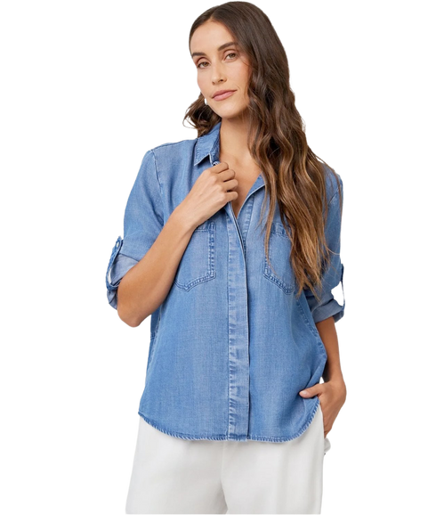 Split Back Button Down - Moonlit Haze Wash
