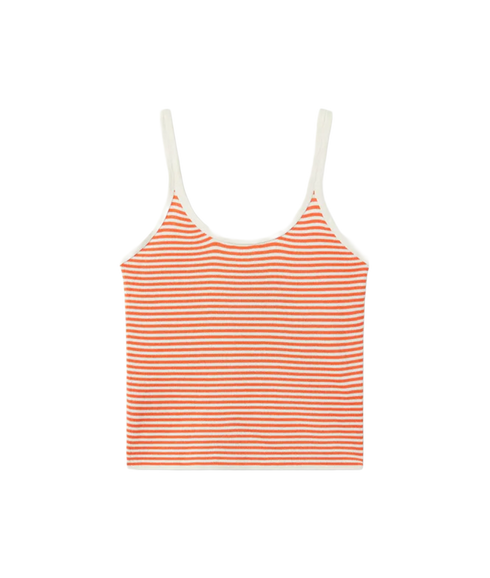 Stripe Vest Top - White/Orange
