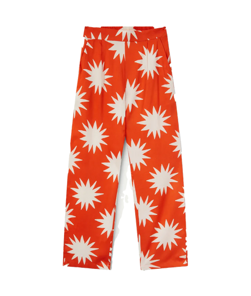 Big Sun Print Trouser - Red