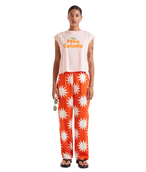 Big Sun Print Trouser - Red