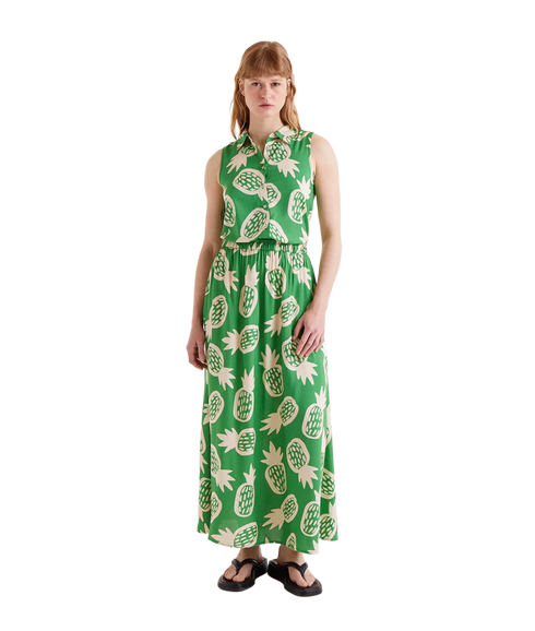 Pineapple Long Skirt - Green