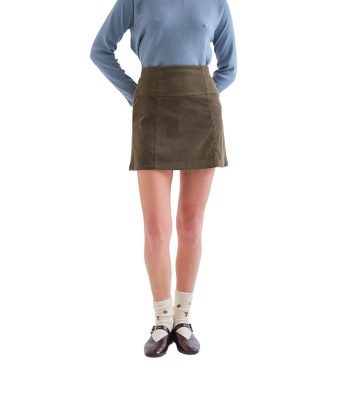 Cord Mini Skirt - Green
