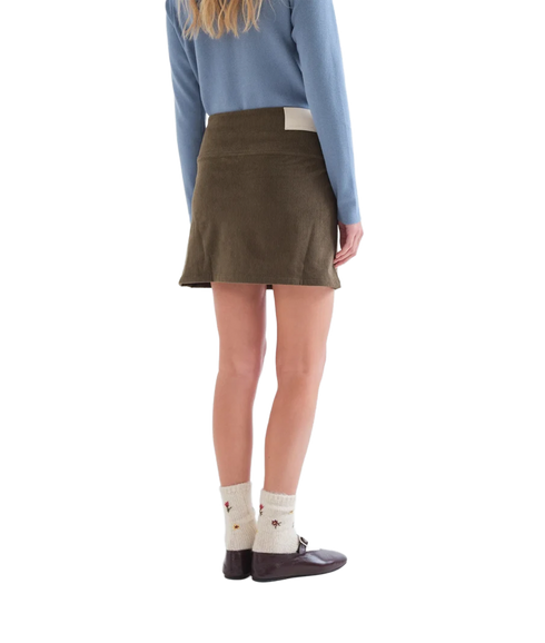 Cord Mini Skirt - Green