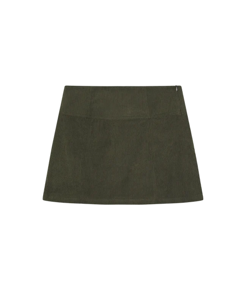 Cord Mini Skirt - Green