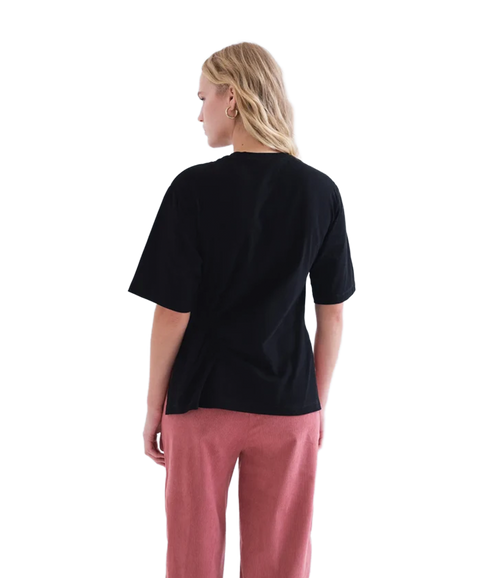 Cinched Waist T-Shirt - Black