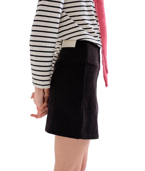 Cord Mini Skirt - Black