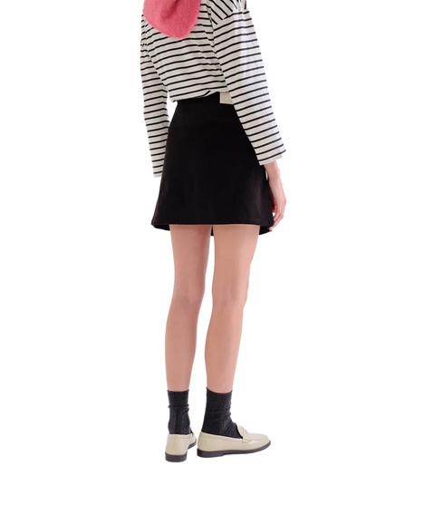 Cord Mini Skirt - Black