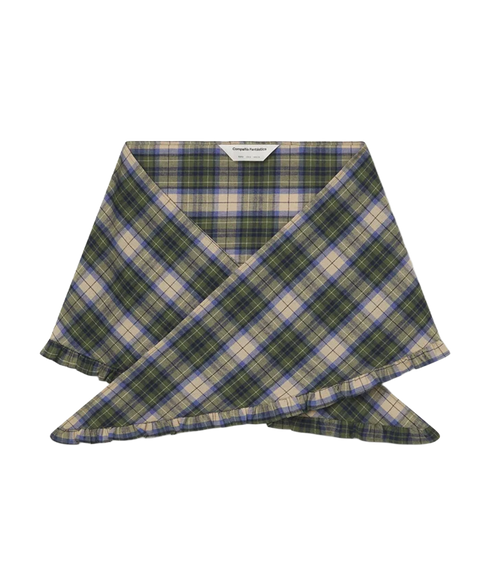 Plaid Triangle Scarf - Green Plaid