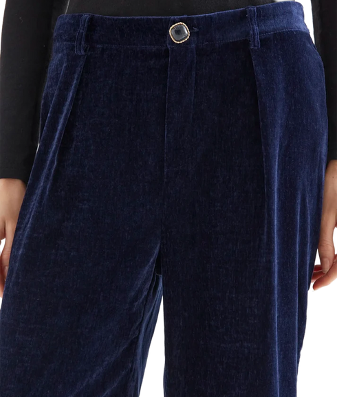 Velvet Trousers - Navy Blue