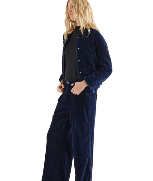 Velvet Trousers - Navy Blue