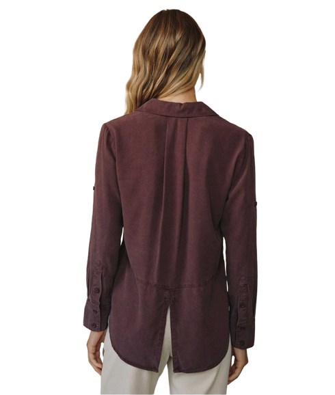 Split Back Button Down - Pinot Noir