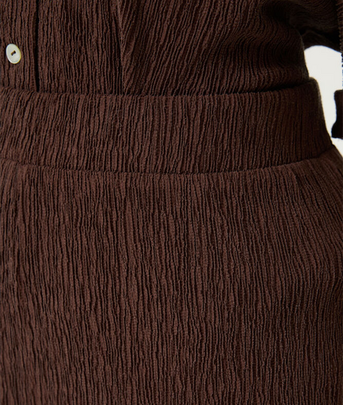 Lightweight Plissee Trousers - Brown