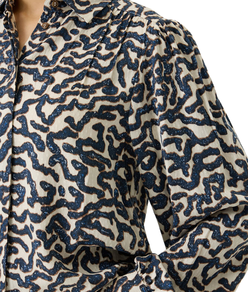 Printed Shirt - Cream/Navy