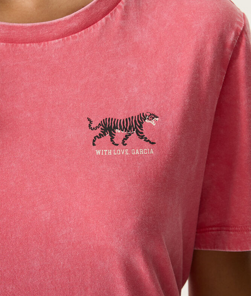 Tiger Print Tee - Rose Garden