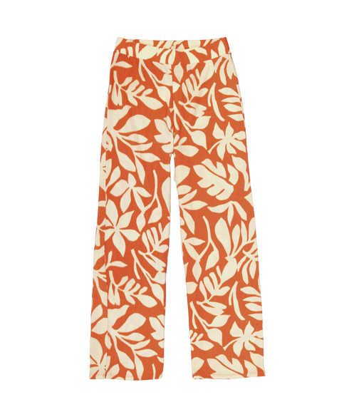 Leaf Print Trouser - Paprika