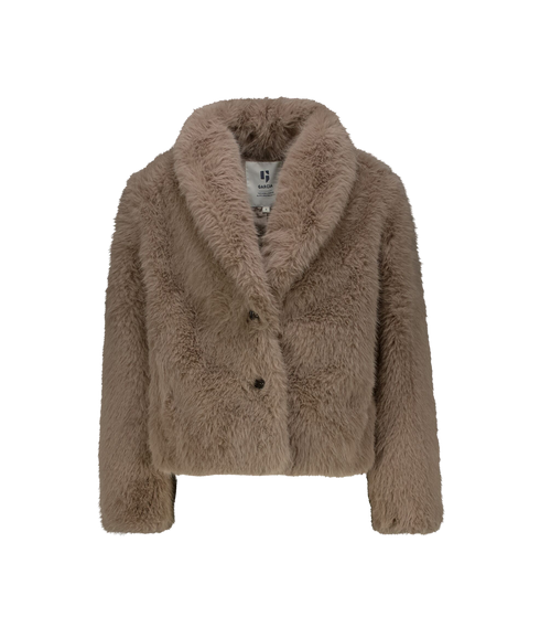 Faux Fur Jacket - Smoky Taupe