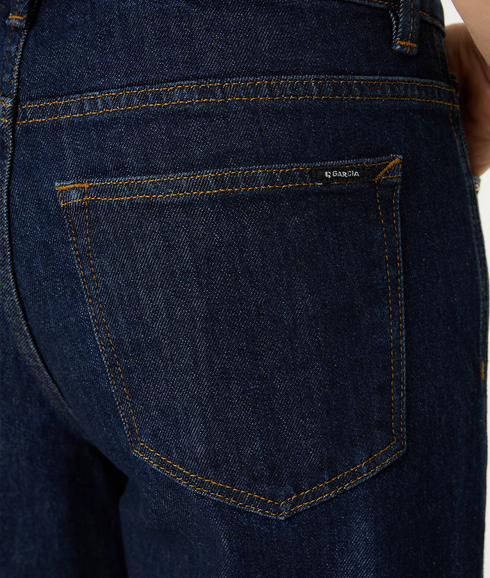 Wide Leg Jeans with Turn-up - Rinsed