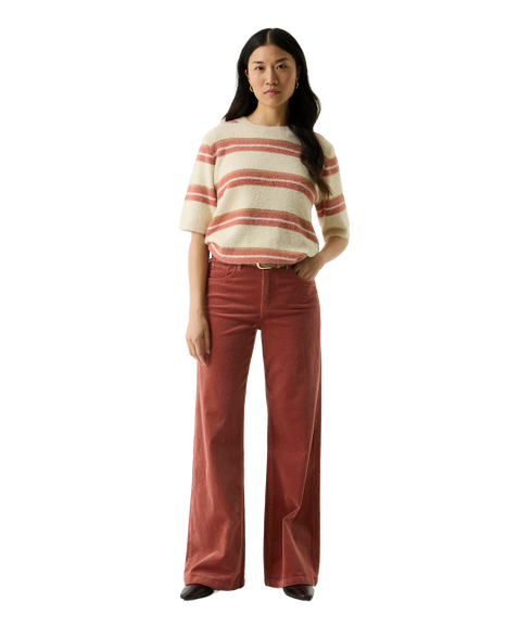 Stripe Short Sleeve Jumper - Whitecap
