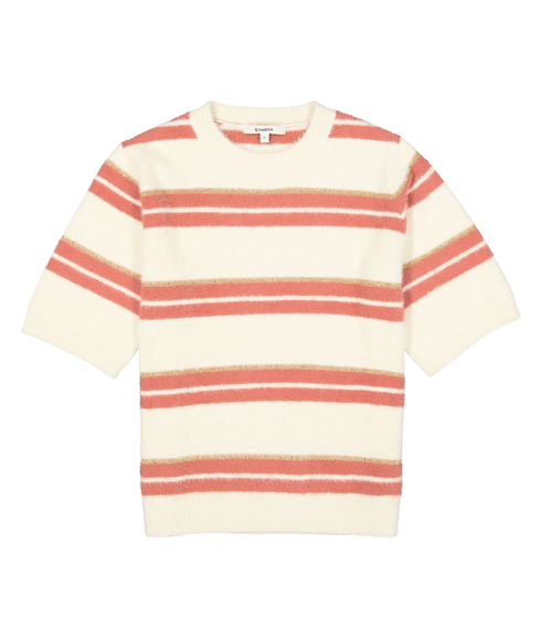 Stripe Short Sleeve Jumper - Whitecap