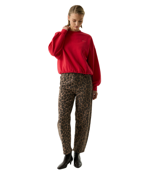 Leopard Print Trousers - Black