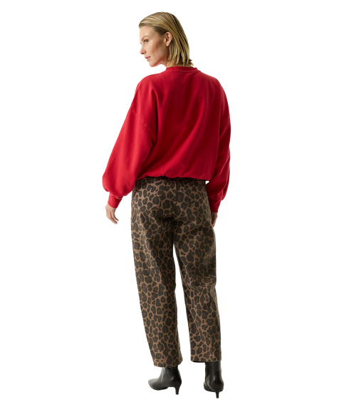 Leopard Print Trousers - Black