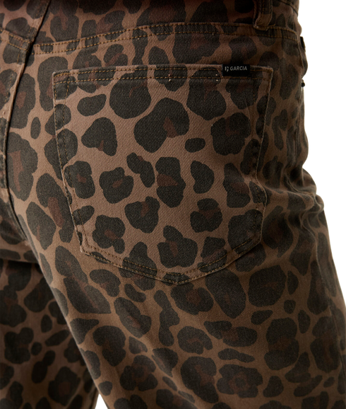 Leopard Print Trousers - Black