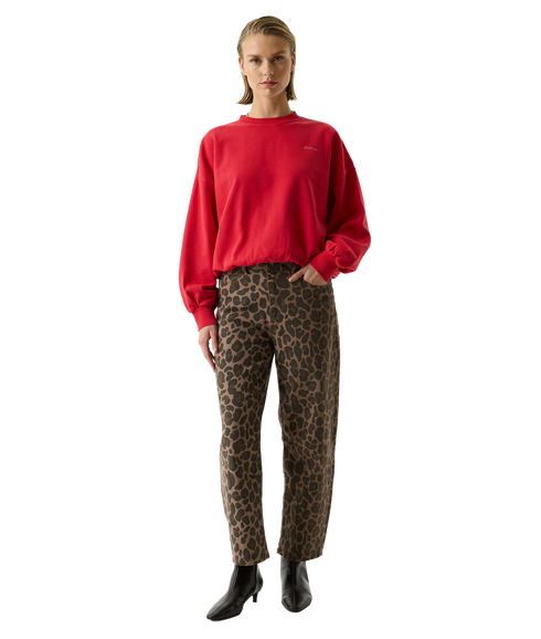 Leopard Print Trousers - Black