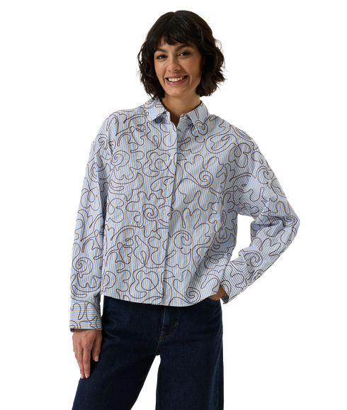 Striped Blouse - Breeze Blue