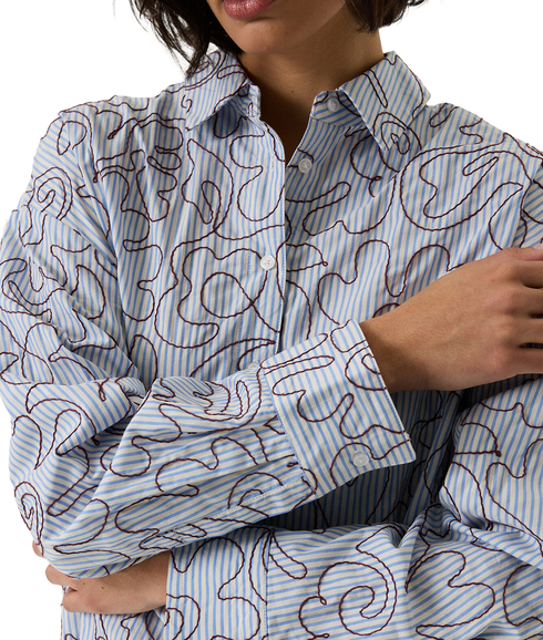 Striped Blouse - Breeze Blue