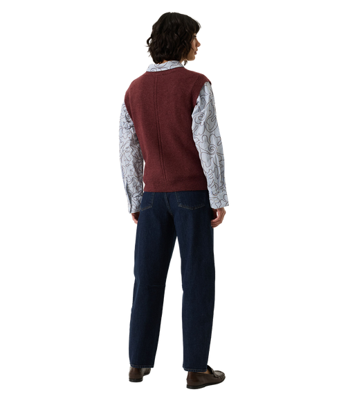 Knitted Vest - Rosewood