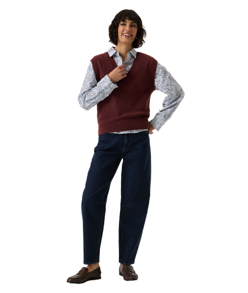 Knitted Vest - Rosewood