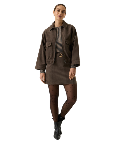 Suede Skirt - Graphite Mist